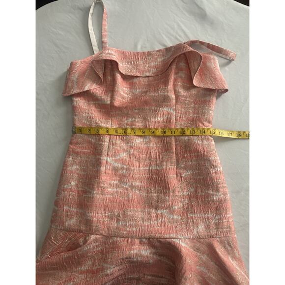 Hutch Ruffled Neckline Shift Mini Dress Womens Size 6 Pink Party Event NWT - Picture 6 of 8